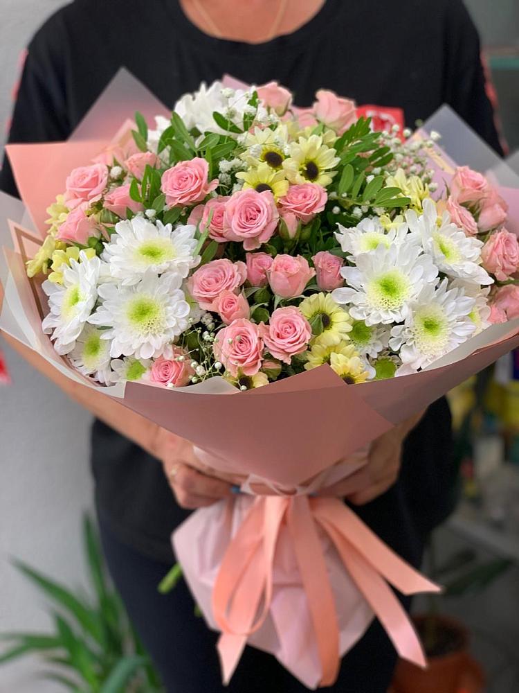 Букет цветов из: Розы и Хризантемы в Выкса
