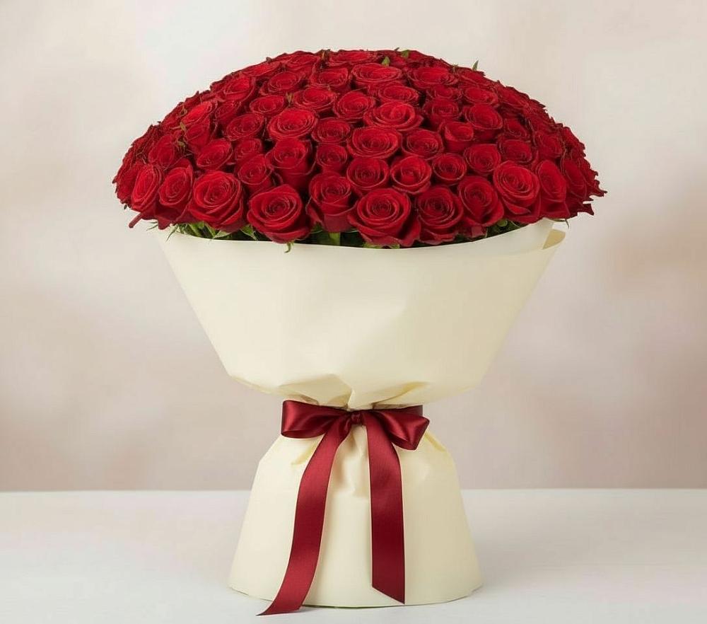 Букет 101 Красная роза Милано в Выкса