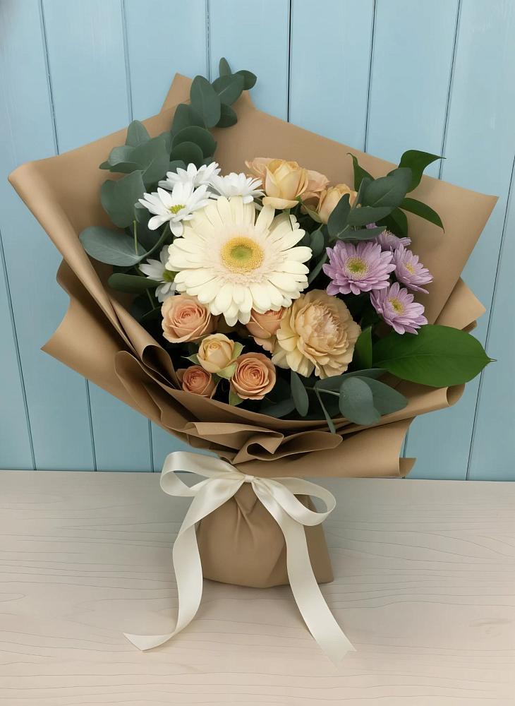 Букет цветов из: Герберы и Хризантемы в Выкса