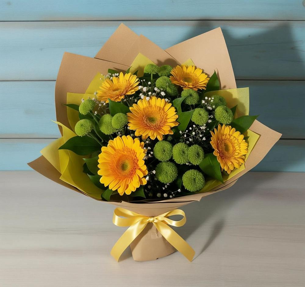 Букет цветов из: Герберы и Хризантемы в Выкса