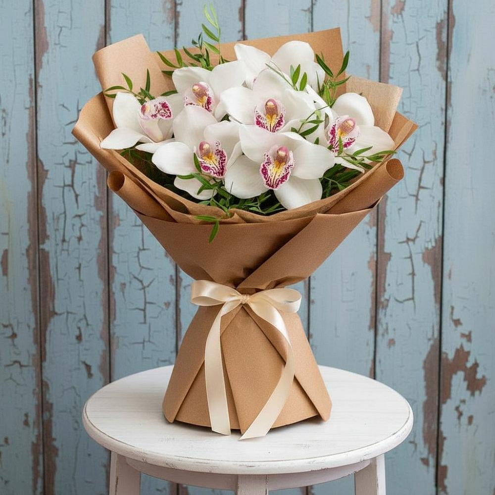 Букет цветов из: Орхидеи и Розы в Выкса
