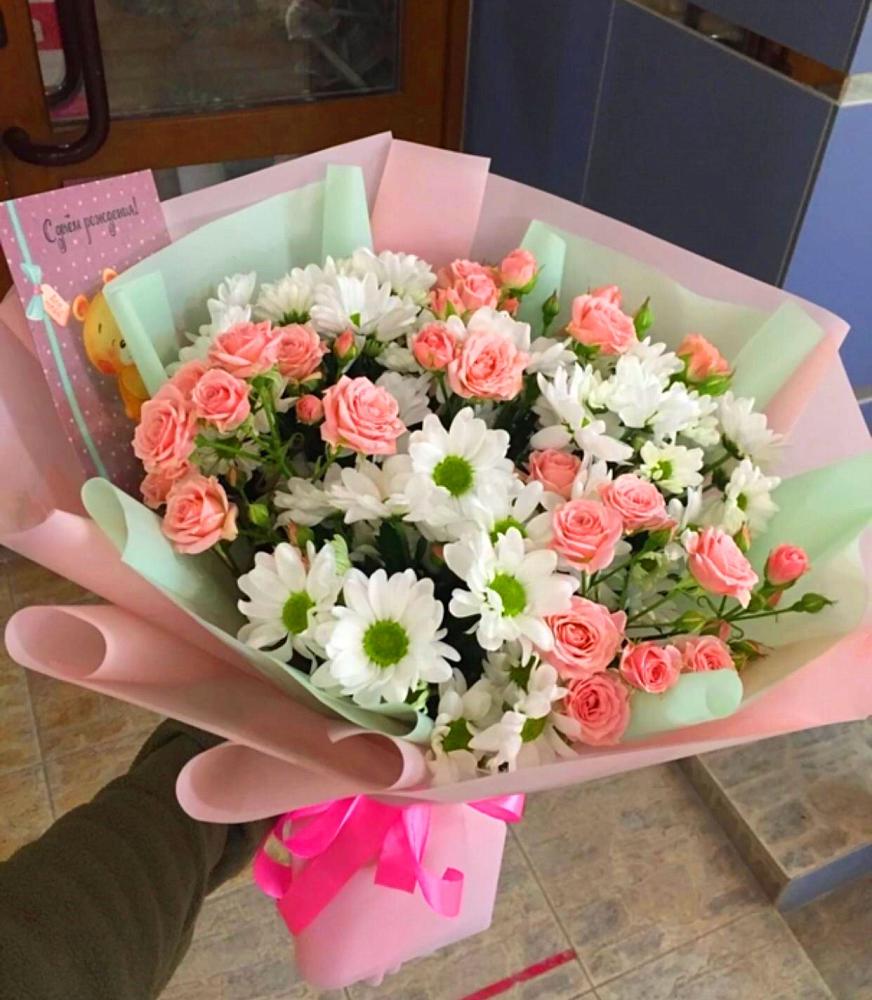 Букет цветов из: Розы и Хризантемы в Выкса