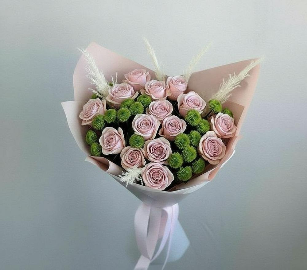 Букет цветов из: Розы и Хризантемы в Выкса