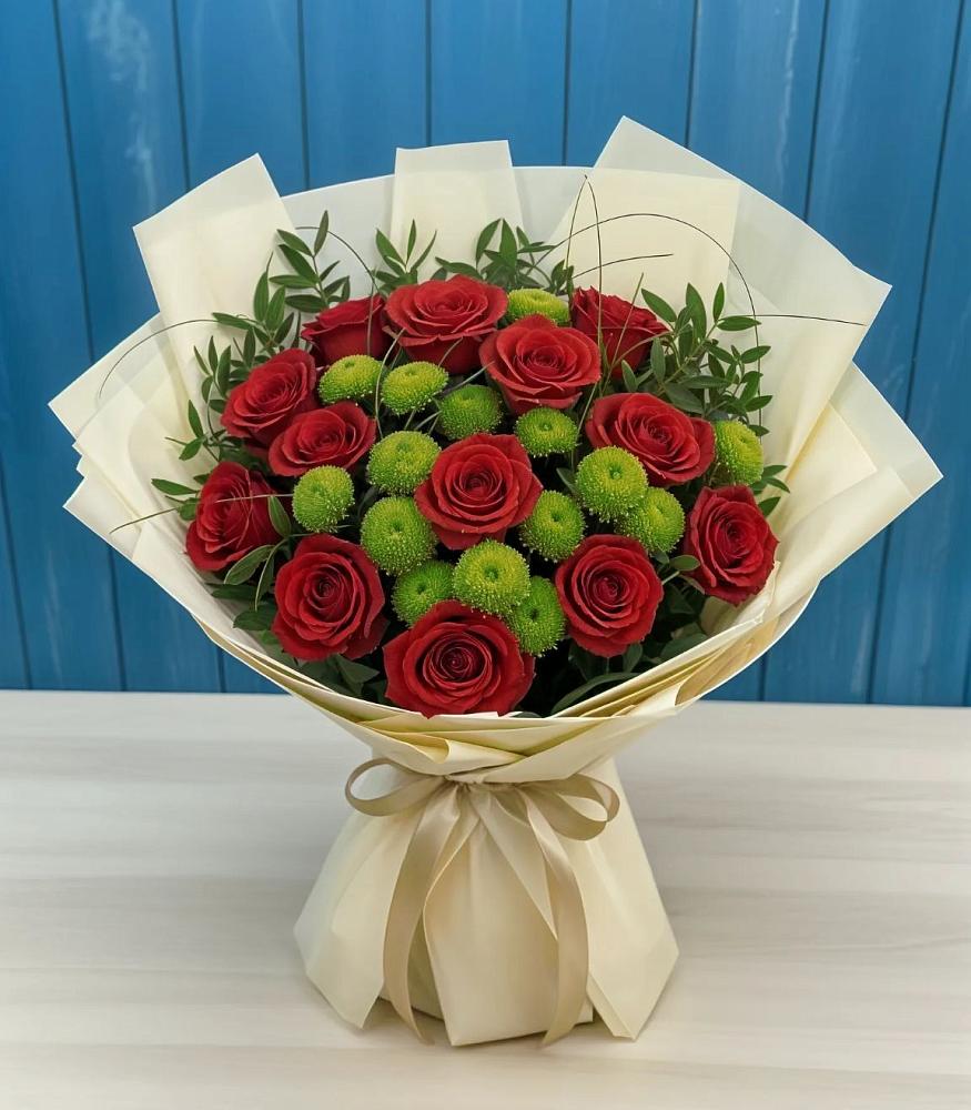 Букет цветов из: Розы и Хризантемы в Выкса