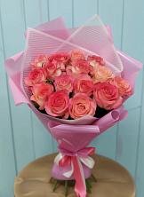 Букет 15 Розовых роз Равель в Выкса